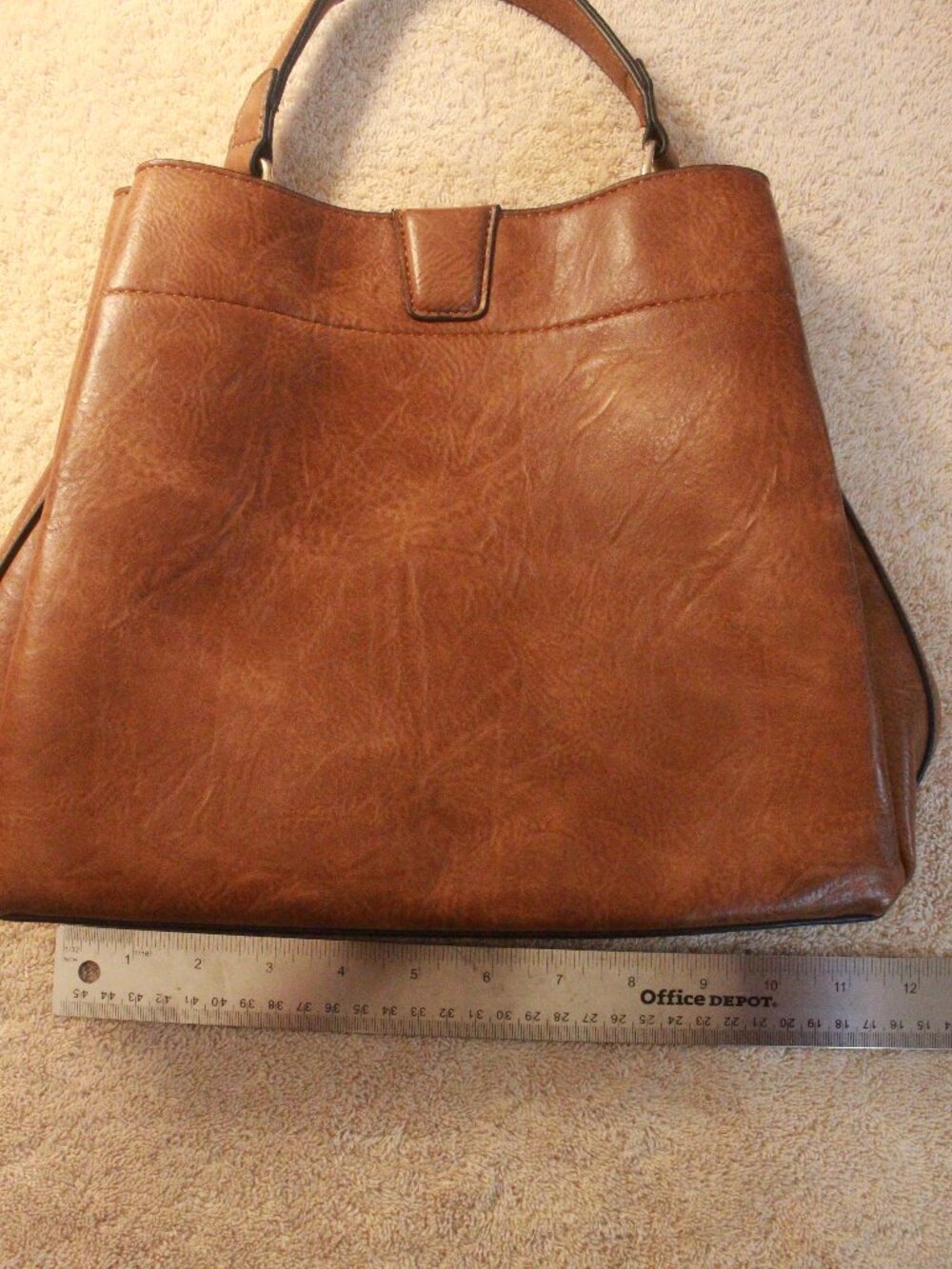 Cognac Brown Shoulder Bag with Divided Interior FF